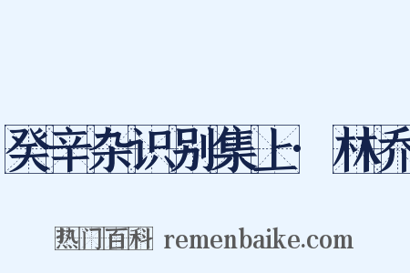 癸辛杂识别集上·林乔是什么意思的图片